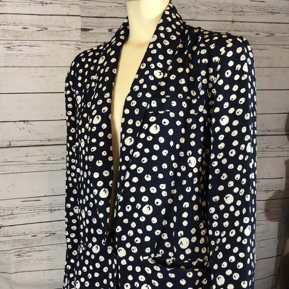 Vintage Studio by Michelle Stuart navy white Polkadot jacket & skirt size medium - Picture 6 of 12